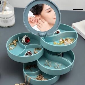 Teal Rotating Jewelry Organizer, 4 layer , New